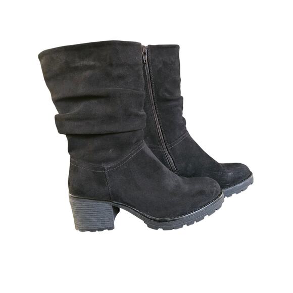 Sonoma Shoes - Sonoma Black Stacked Slough Women's Mid Shaft Boots Size 9